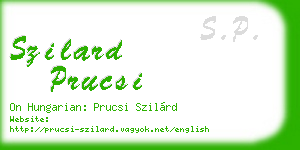 szilard prucsi business card